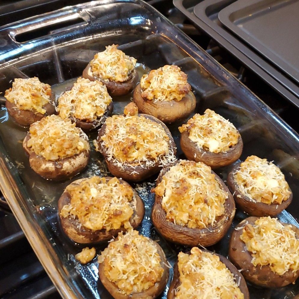 Savory Crab Stuffed Mushrooms