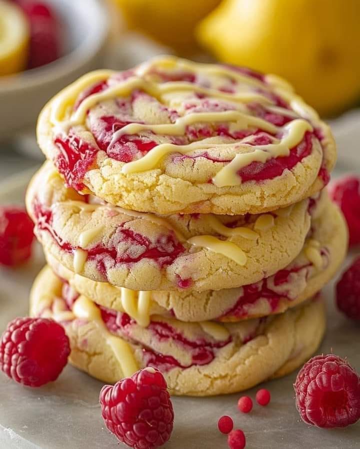 White Chocolate Lemon Raspberry Cookies Recipe