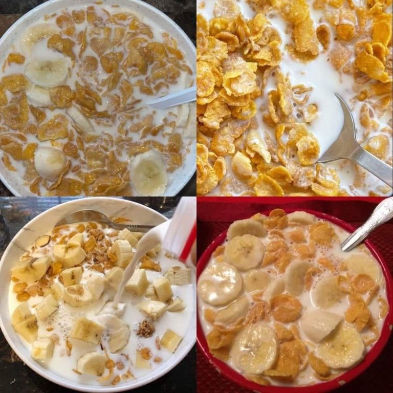 Banana cereal and cold milk