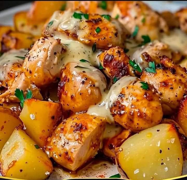 Baked Garlic Parmesan Chicken And Potatoes