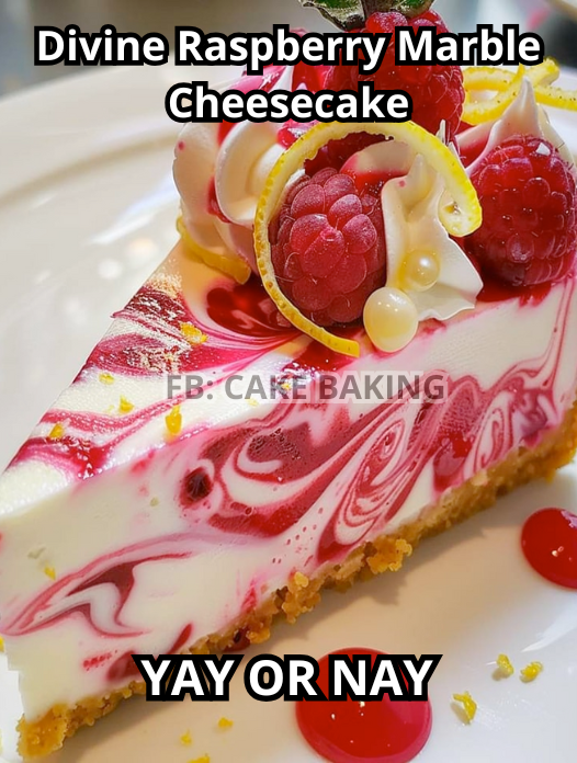 Divine Raspberry Marble Cheesecake