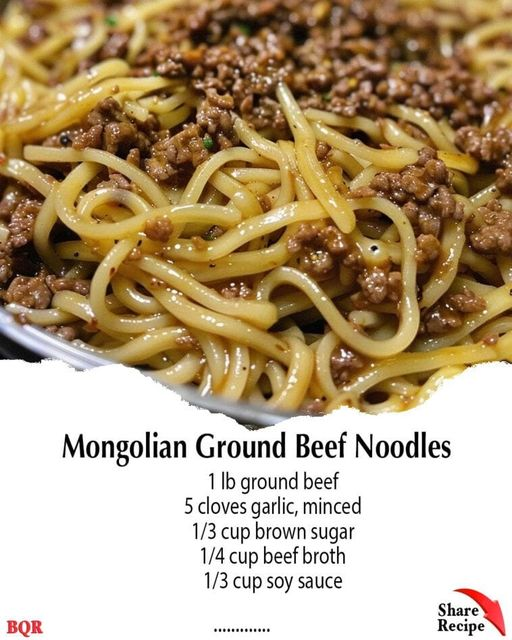 Mongolian Ground Beef Noodles