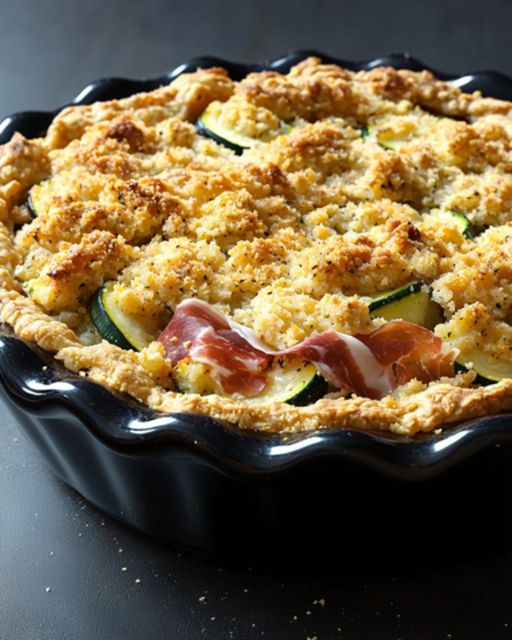 Savory Zucchini Crumble, Raw Ham and Fresh Cheese: A Friendly and Fragrant Dish