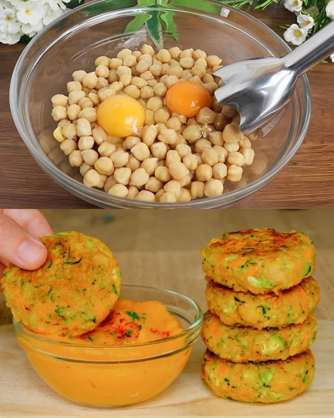 Chickpea Veggie Patties with Sweet Potato Mash