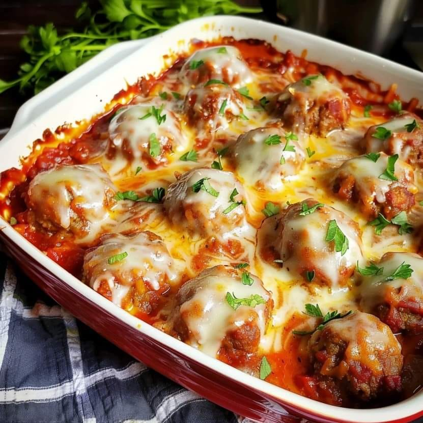 Dump and Bake Meatball Casserole