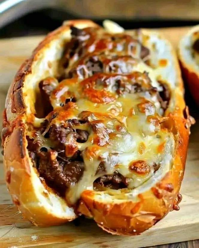 Gourmet Cheesy Beef Baguette