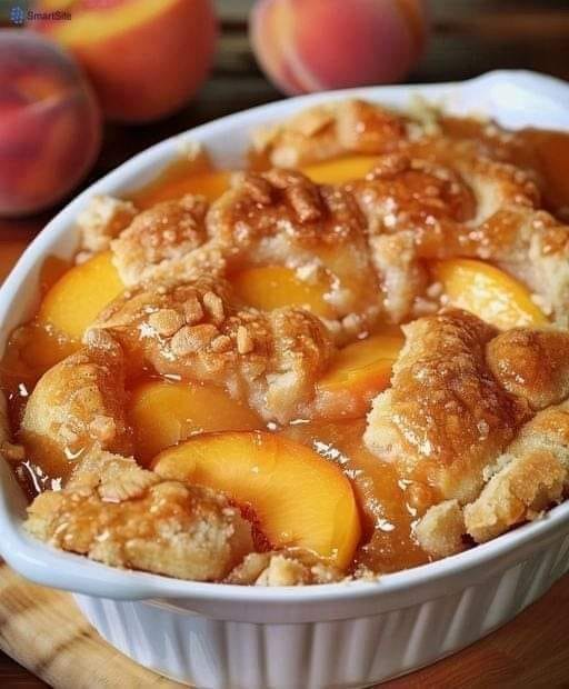 RIDICULOUSLY EASY PEACH COBBLER