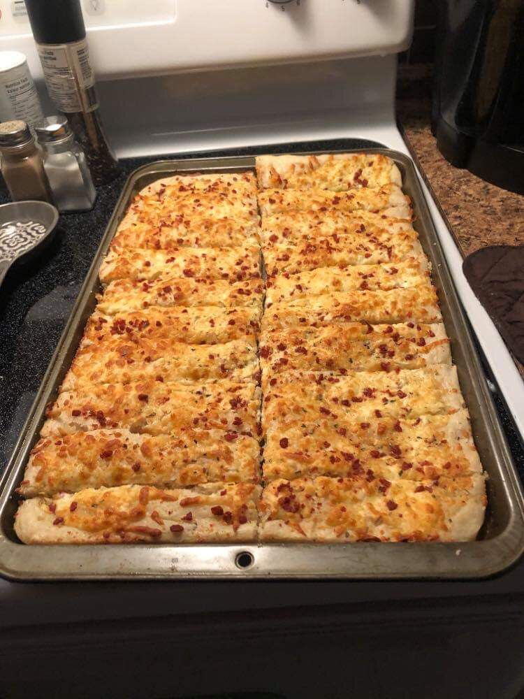 HOMEMADE CHEESY GARLIC BREADSTICKS