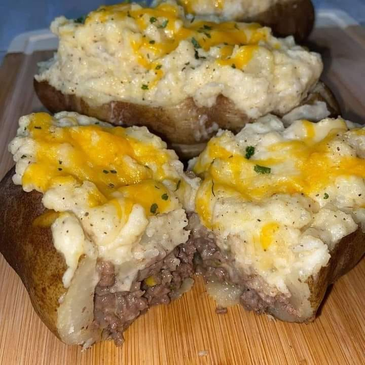 Broccoli And Cheddar Twice-Baked Potatoes