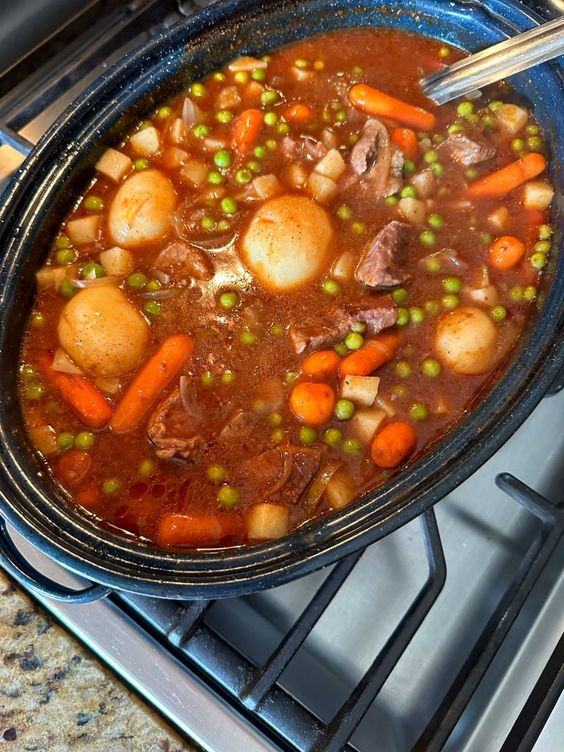 Beef stew. Perfect for a chilly November afternoon!